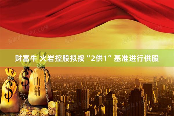 财富牛 火岩控股拟按“2供1”基准进行供股